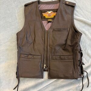 Harley-Davidson Black Leather Vest, size medium